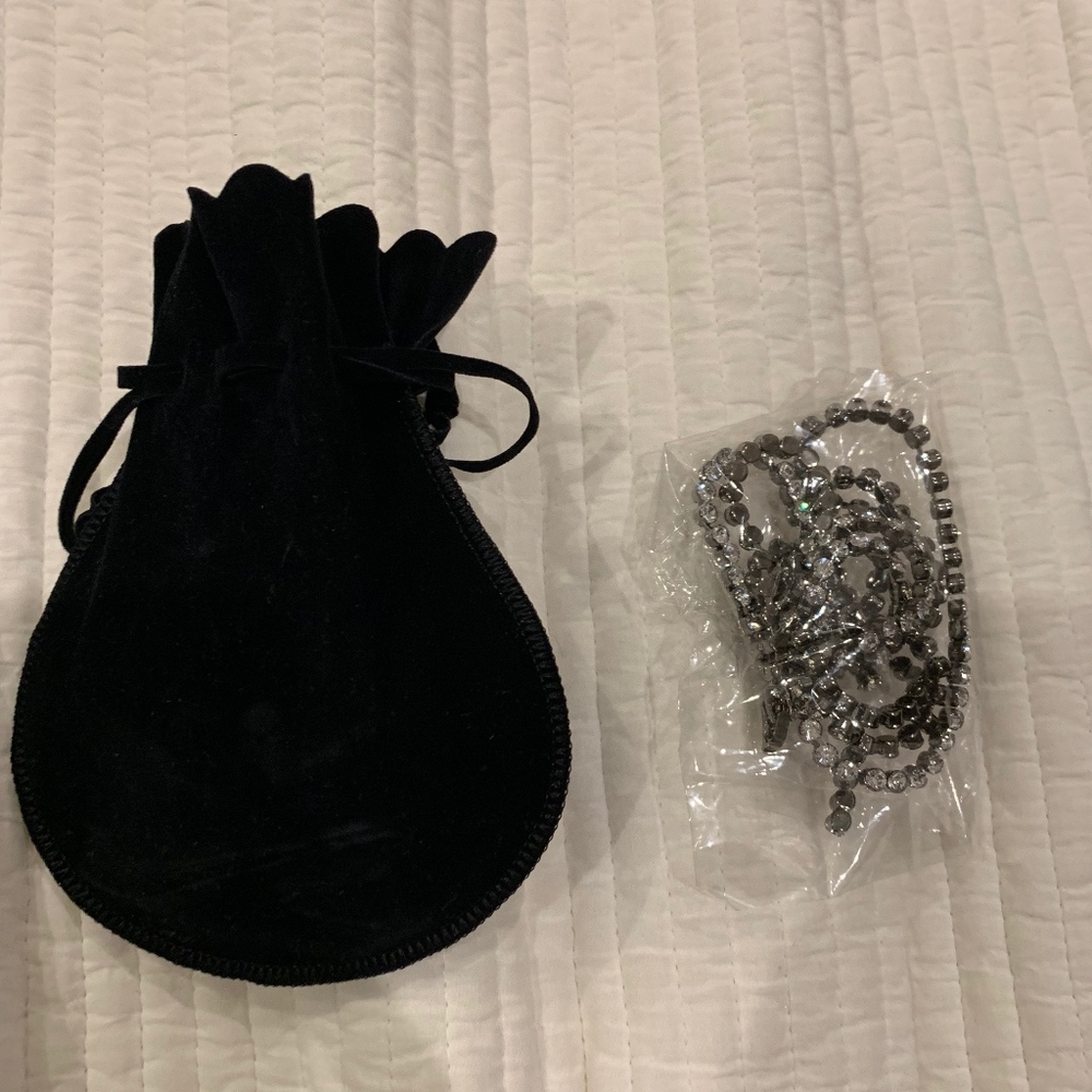 Long Rhinestone(?) necklace
